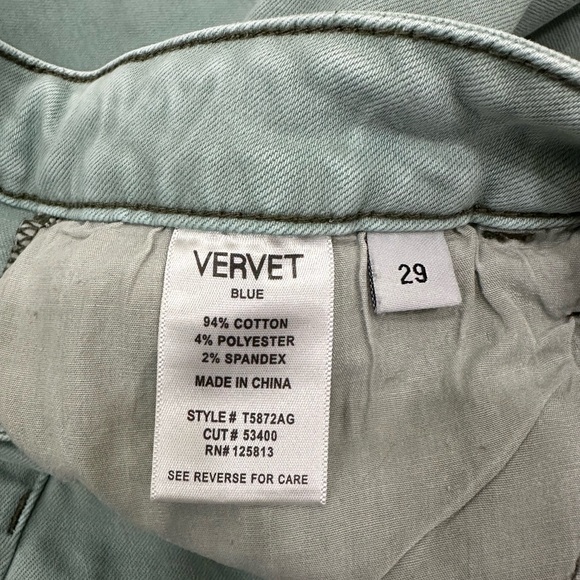 VERVET-Blue High Rise Ankle Wide Leg Jeans Sz 29 Light Green Chic - Picture 8 of 10